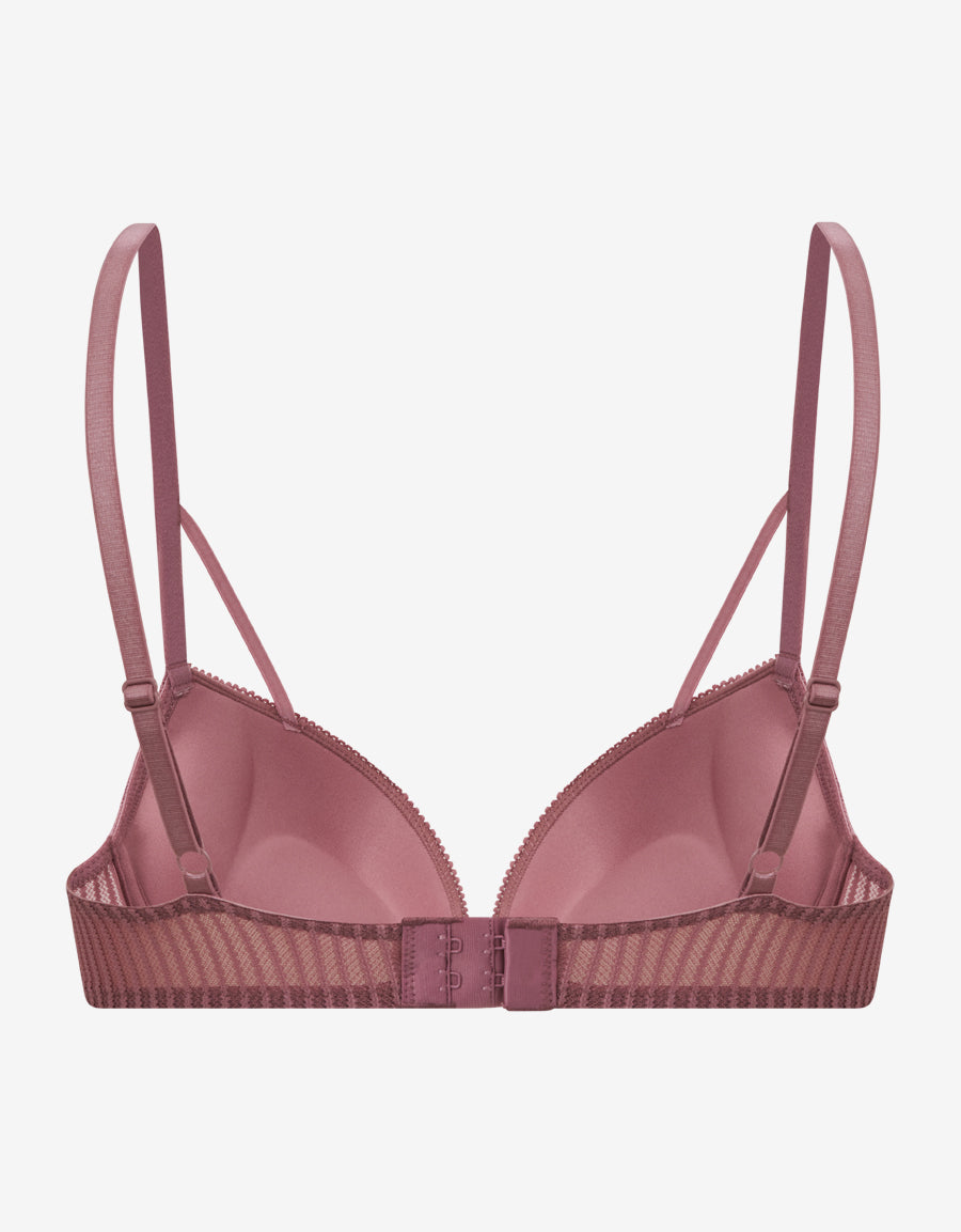 Purple Double Push-Up Plunge Bra