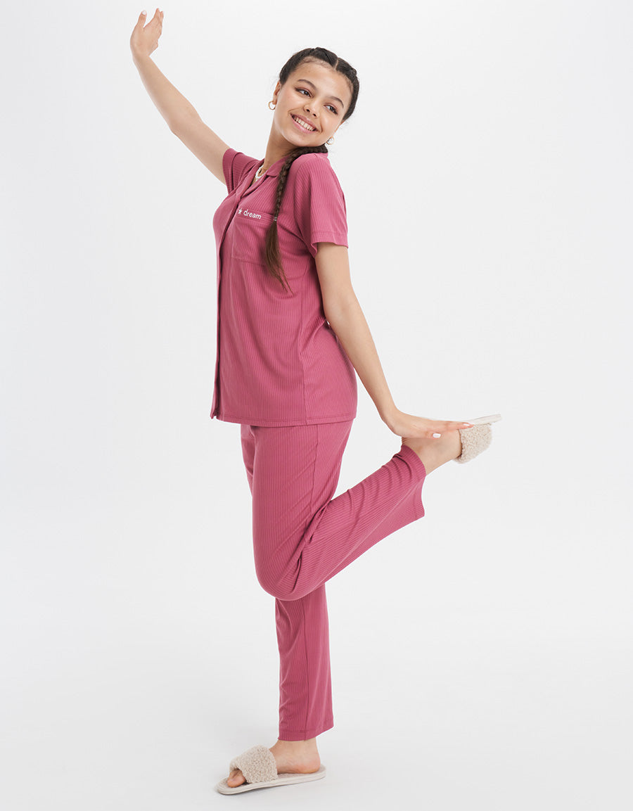 Ribbed Pajama Set