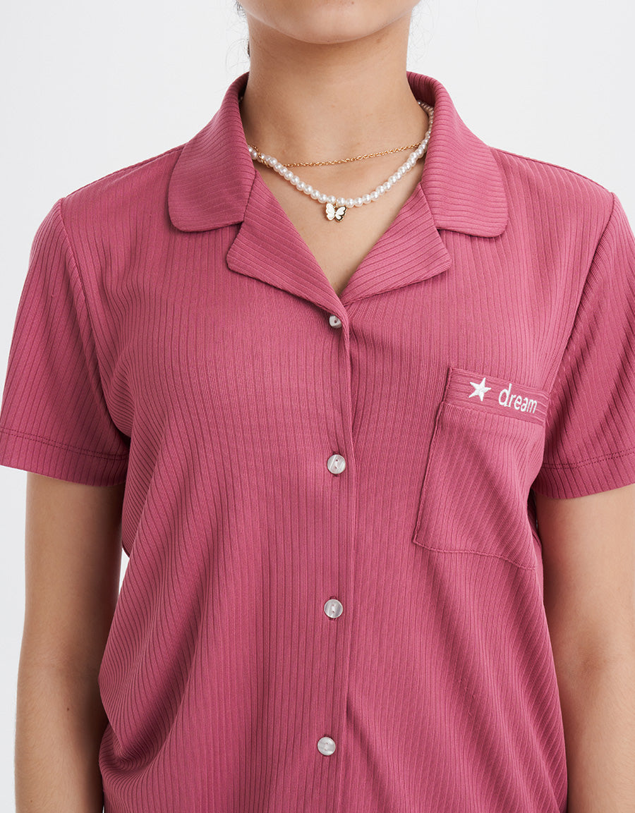 Ribbed Pajama Set