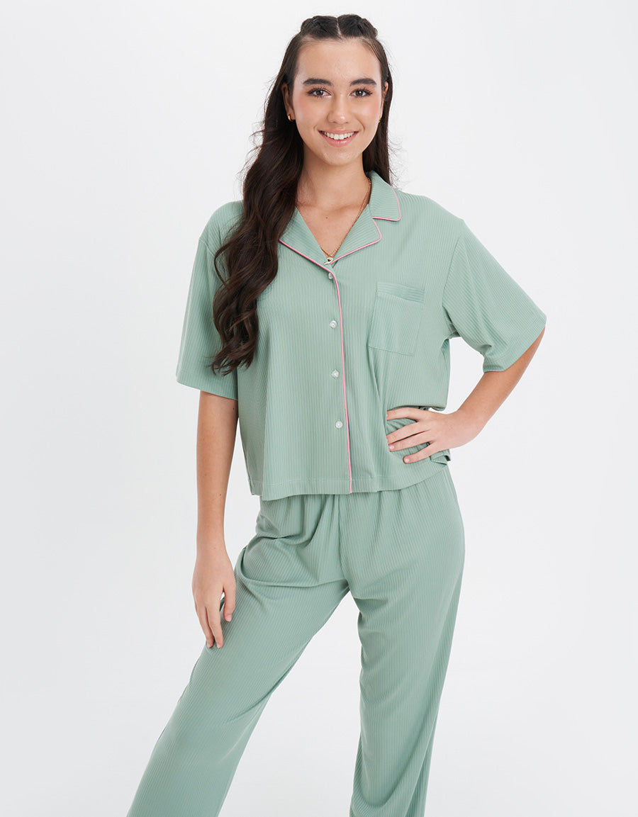 Ribbed Pajama Set