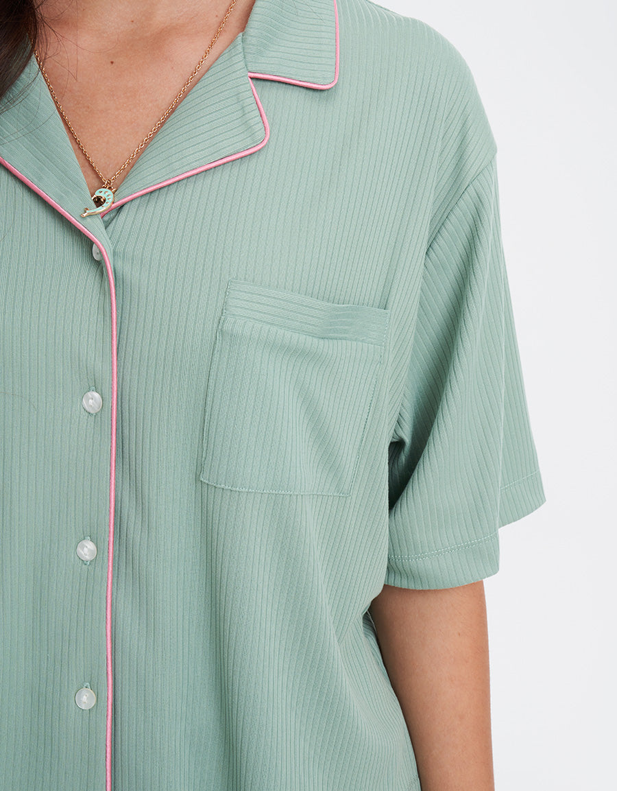 Ribbed Pajama Set