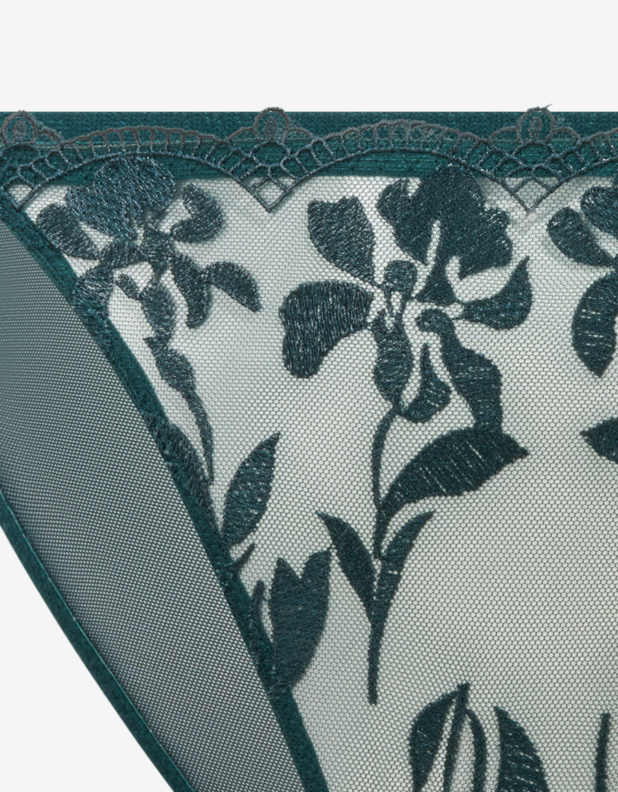 Satin And Embroidery Tanga