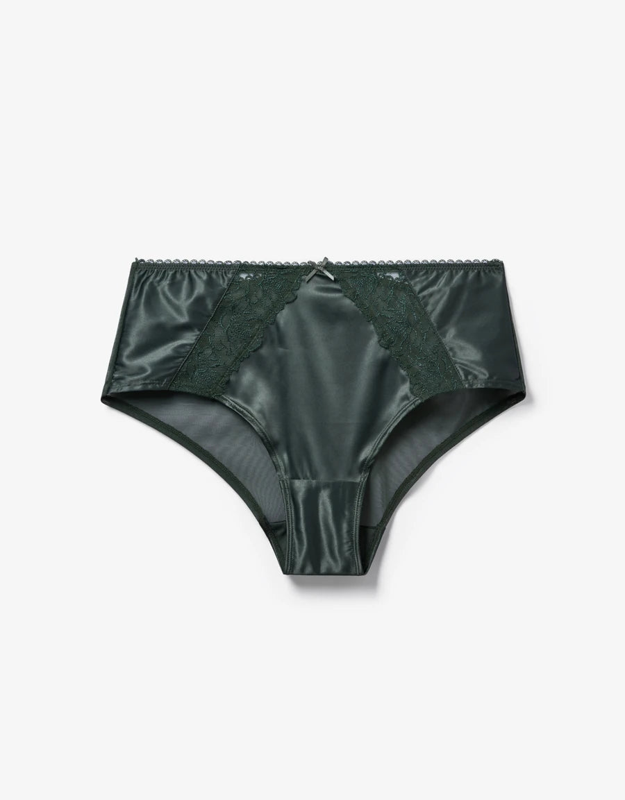 Embroidered Satin Hipster Panty