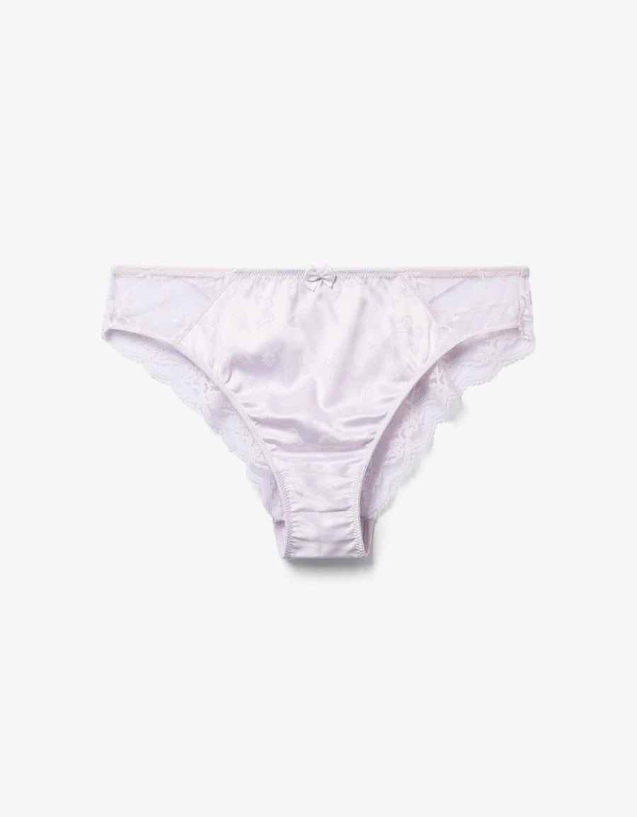 Lace-Trim Satin Bridal Brazilian Panty