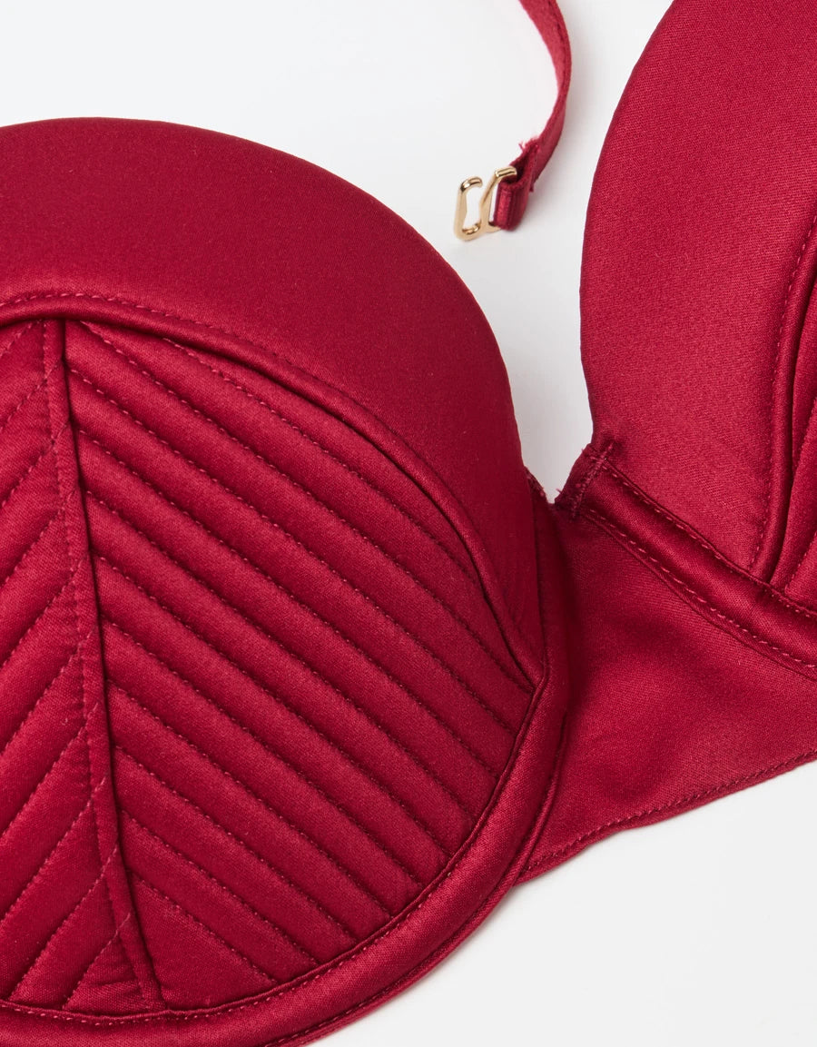 Satin Push-Up Plunge Bra