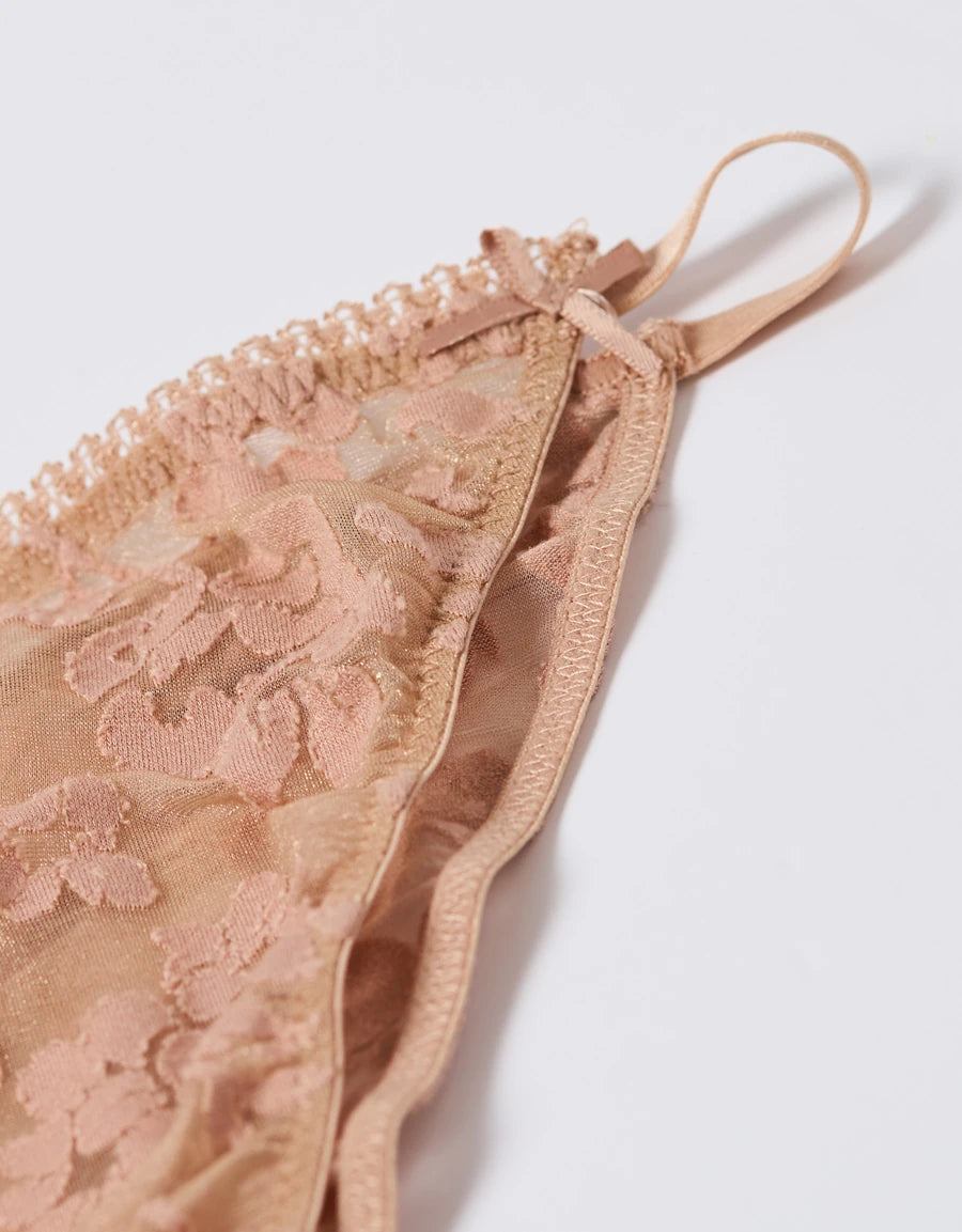 Floral Print Sheer Tanga Panty