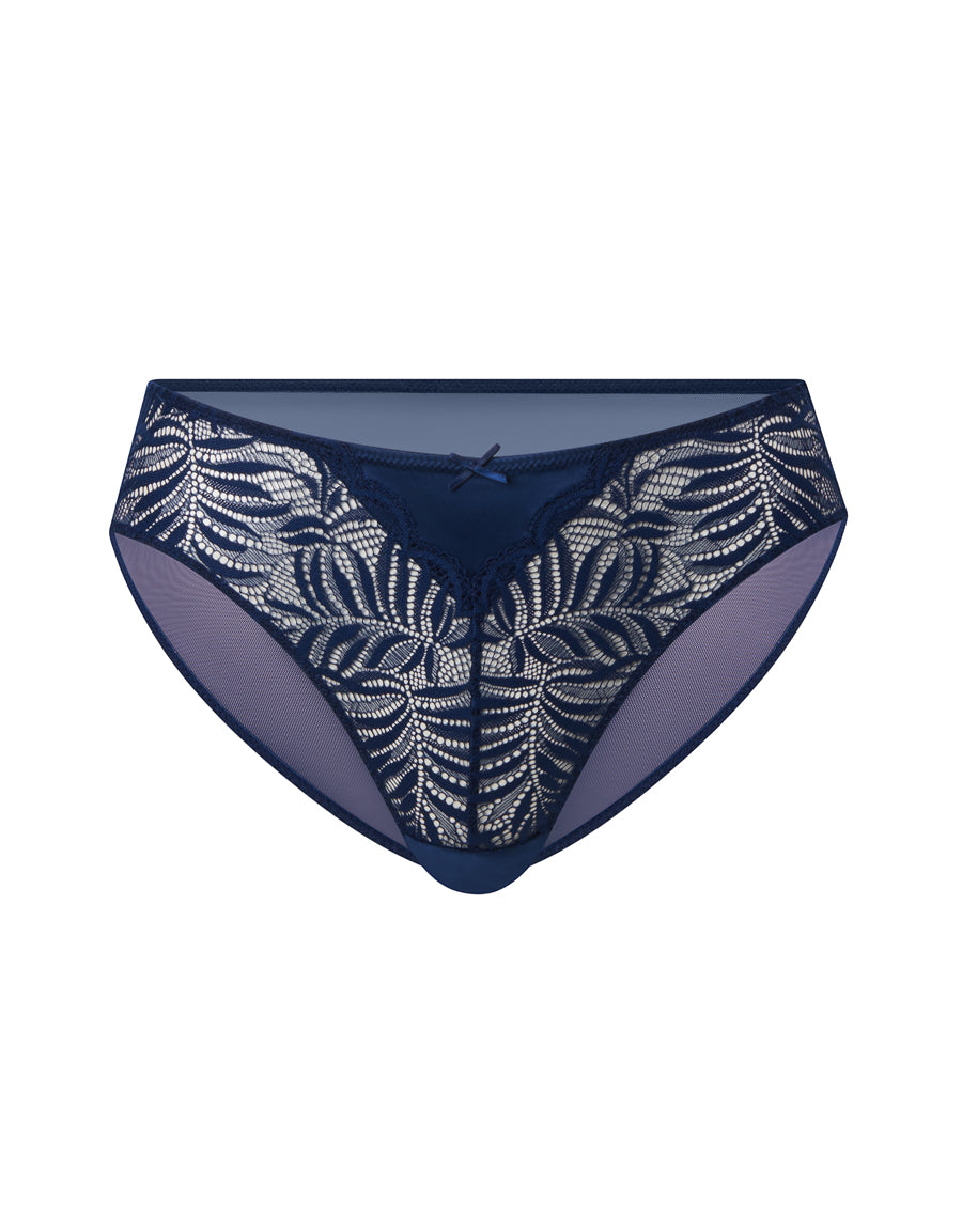 Blue Satin Lace Bikini