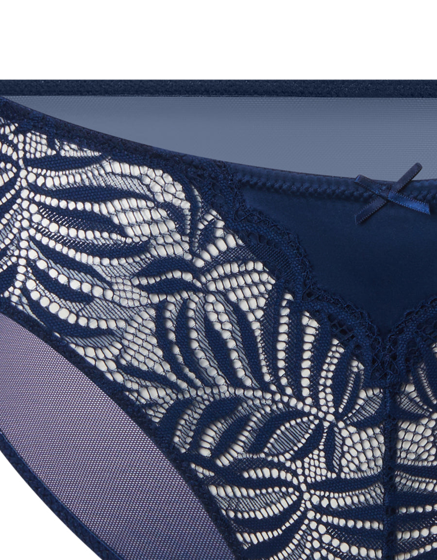 Blue Satin Lace Bikini