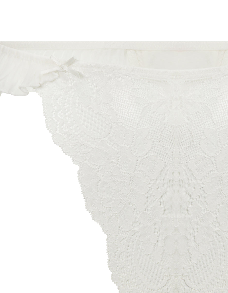 White Lace Thong
