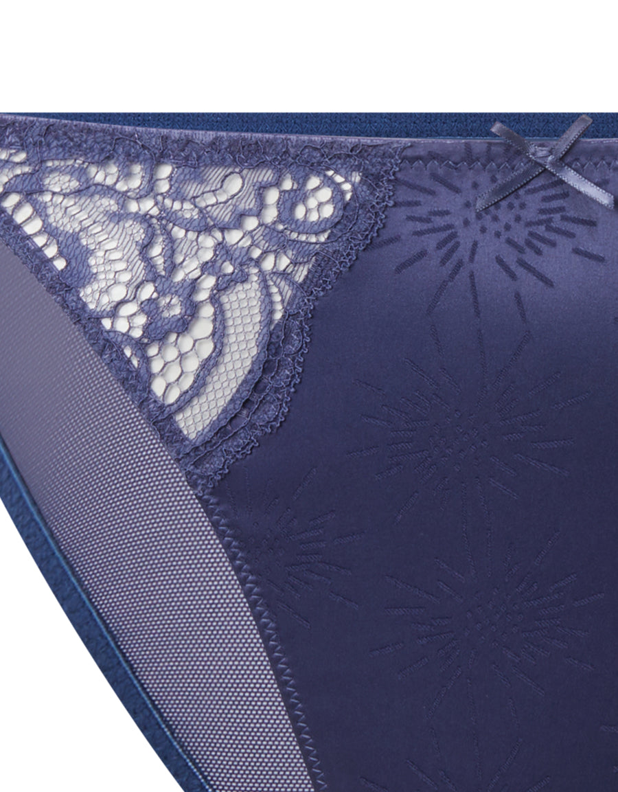 Blue Satin and Lace Tanga