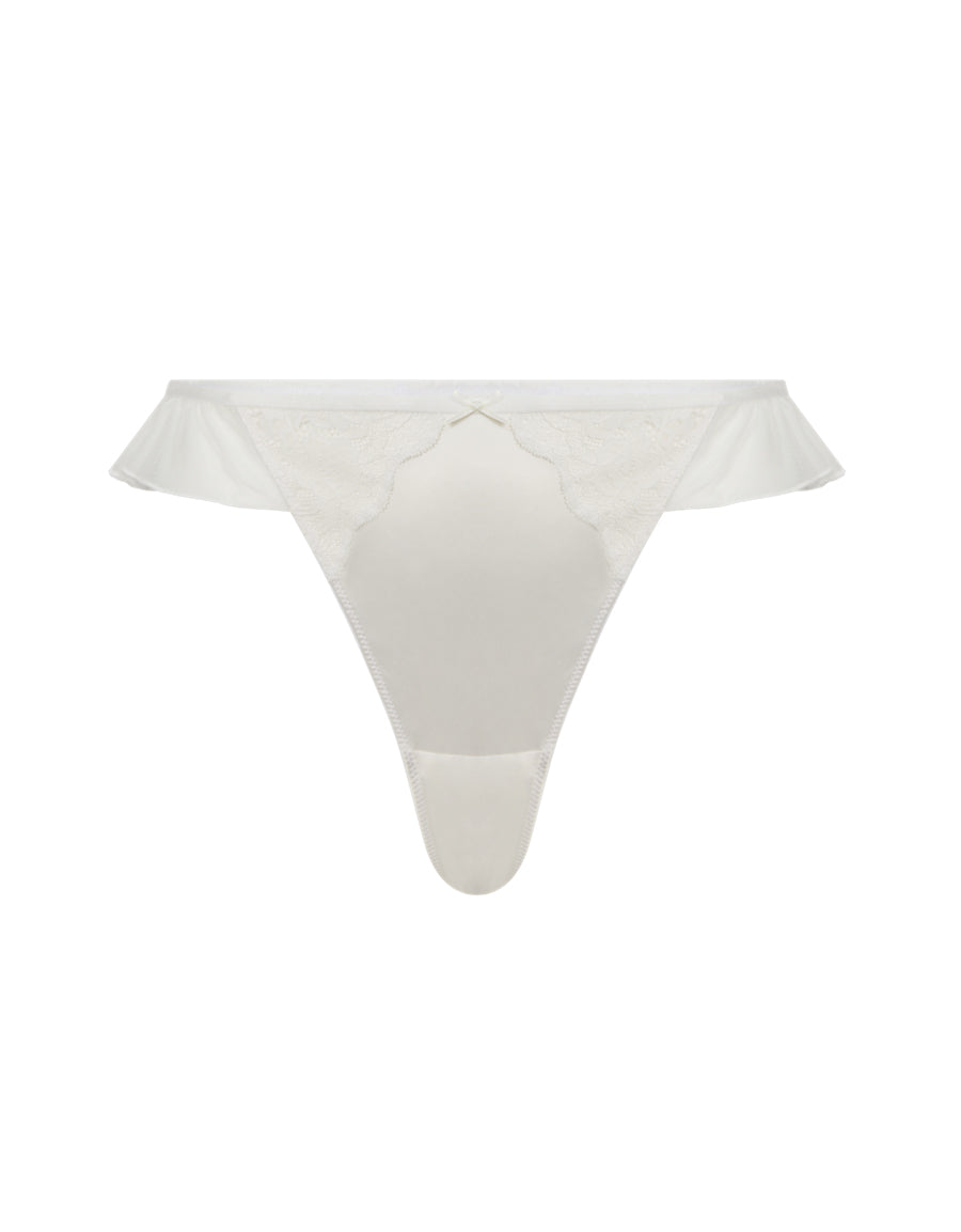 White Mesh Thong