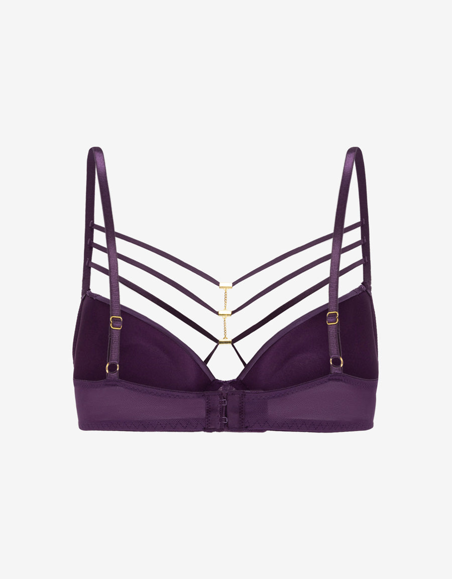 Lace-Trim Double Push Up Plunge Bra