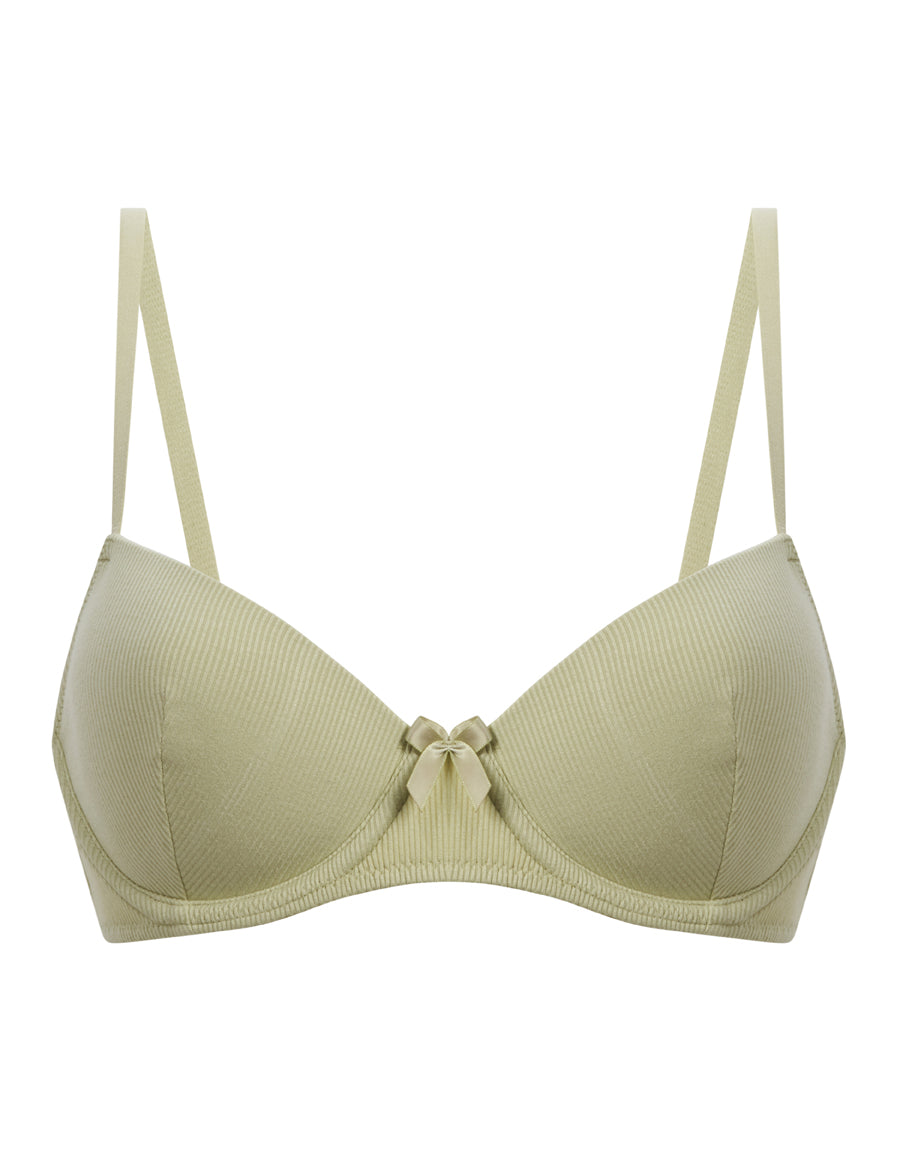 Ribbed Balconette Bra