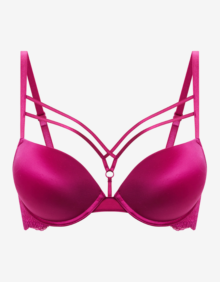 Purple Double Push-Up Plunge Bra
