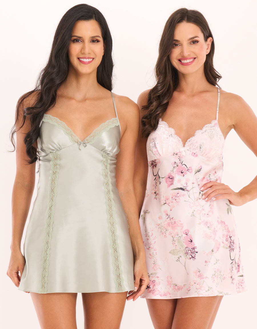 Floral Satin 2 Short Dresses