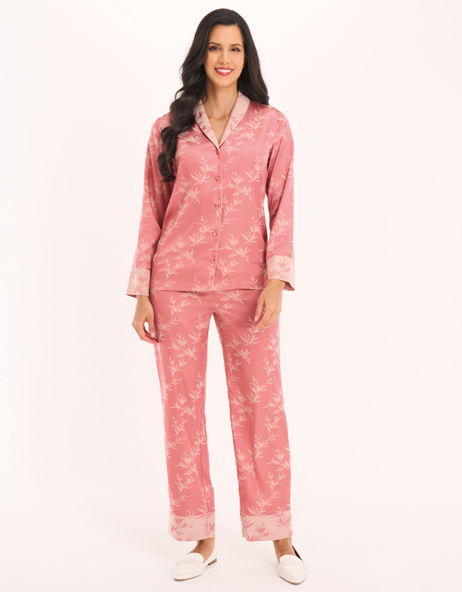 Floral Satin Pajama Set