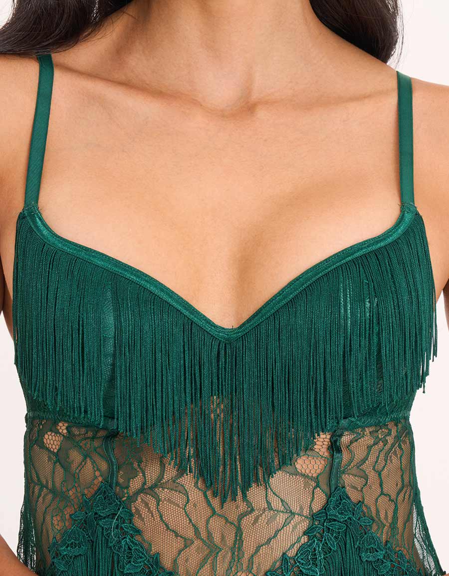 Green Fringe Babydoll