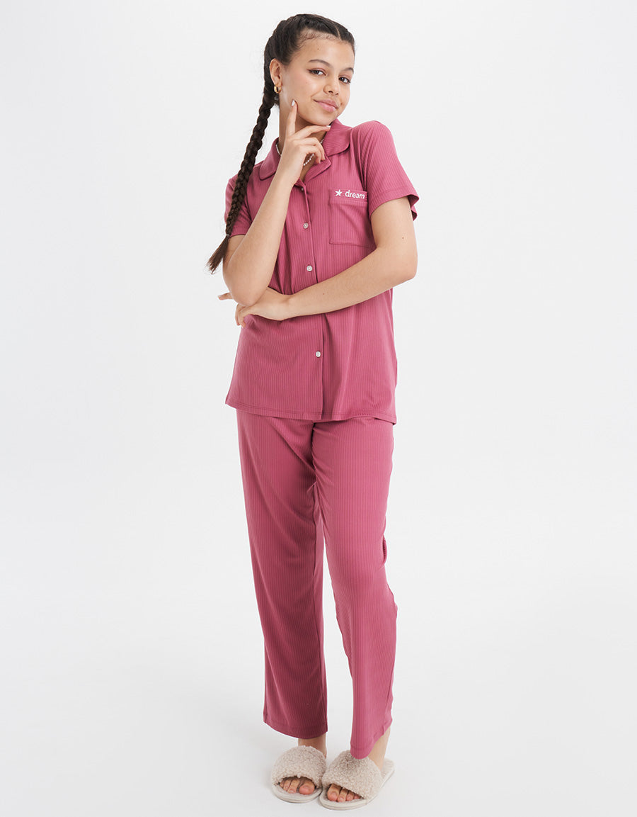 Ribbed Pajama Set