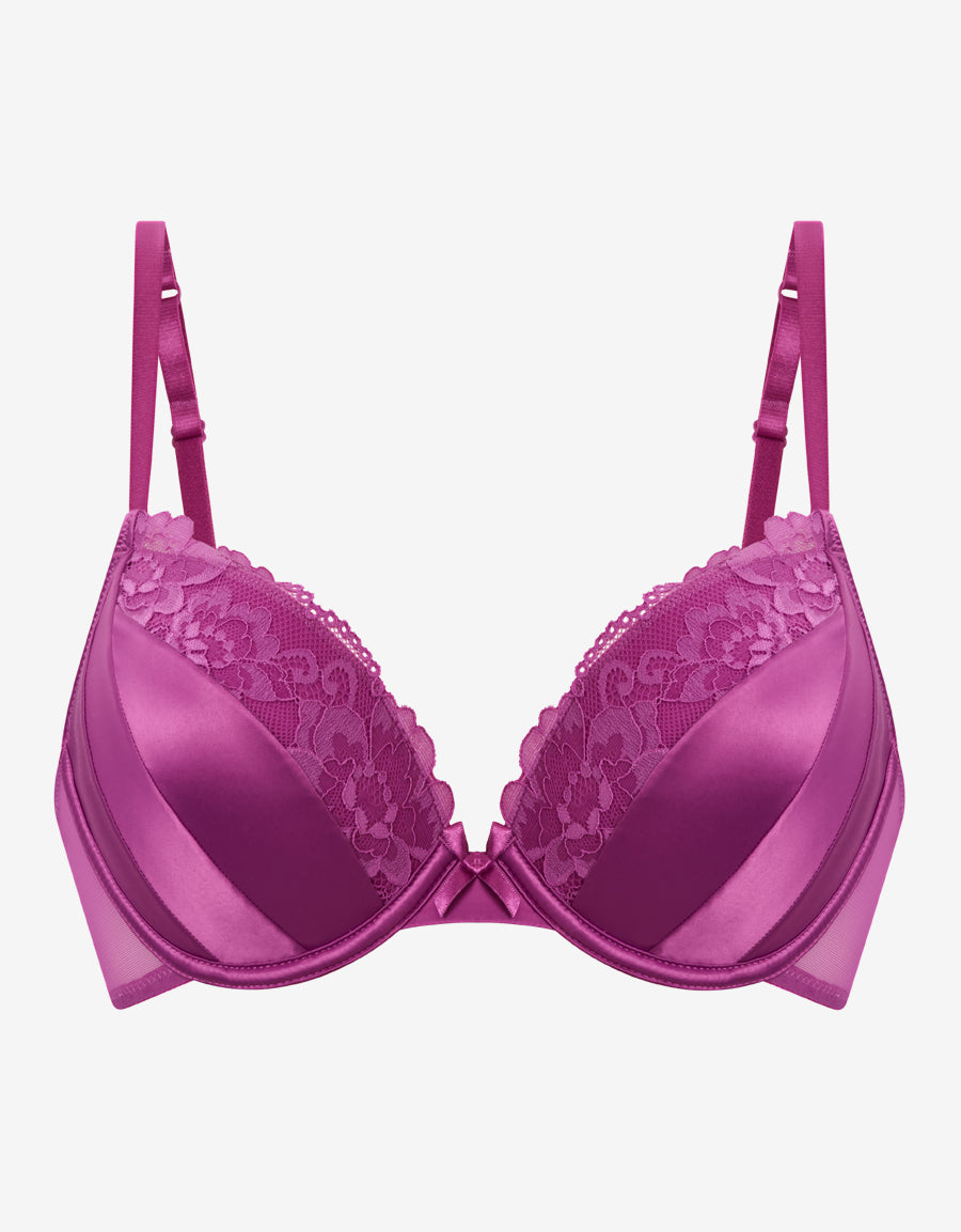 Satin And Lace Plunge Bra