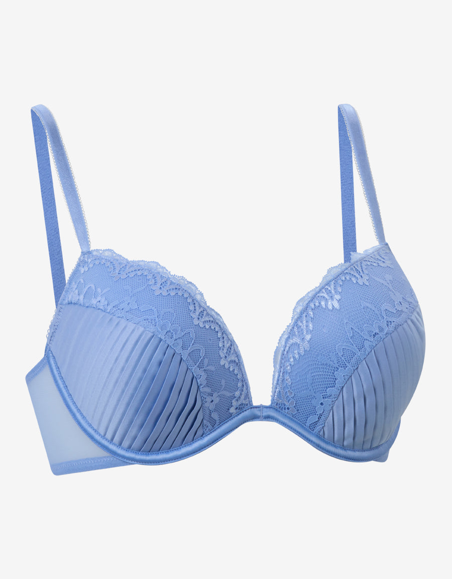 Satin And Lace Plunge Bra