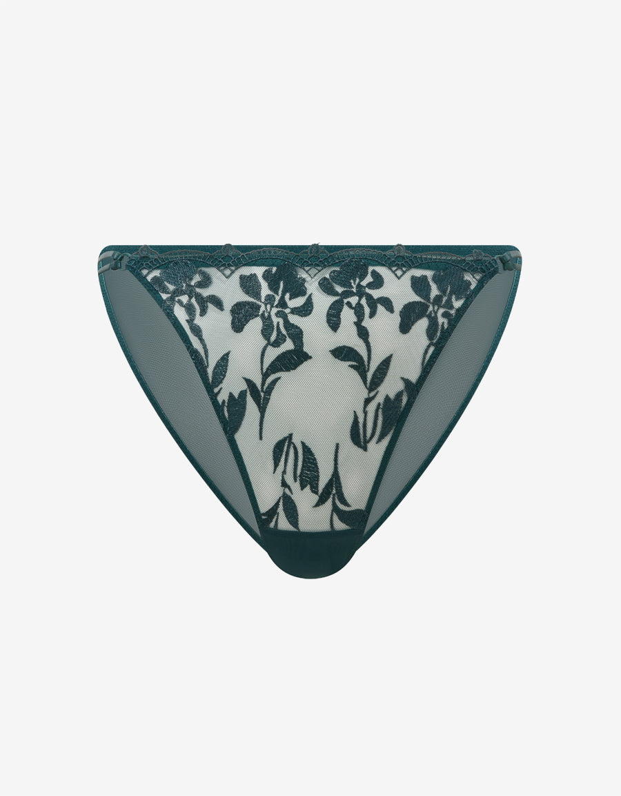 Satin And Embroidery Tanga