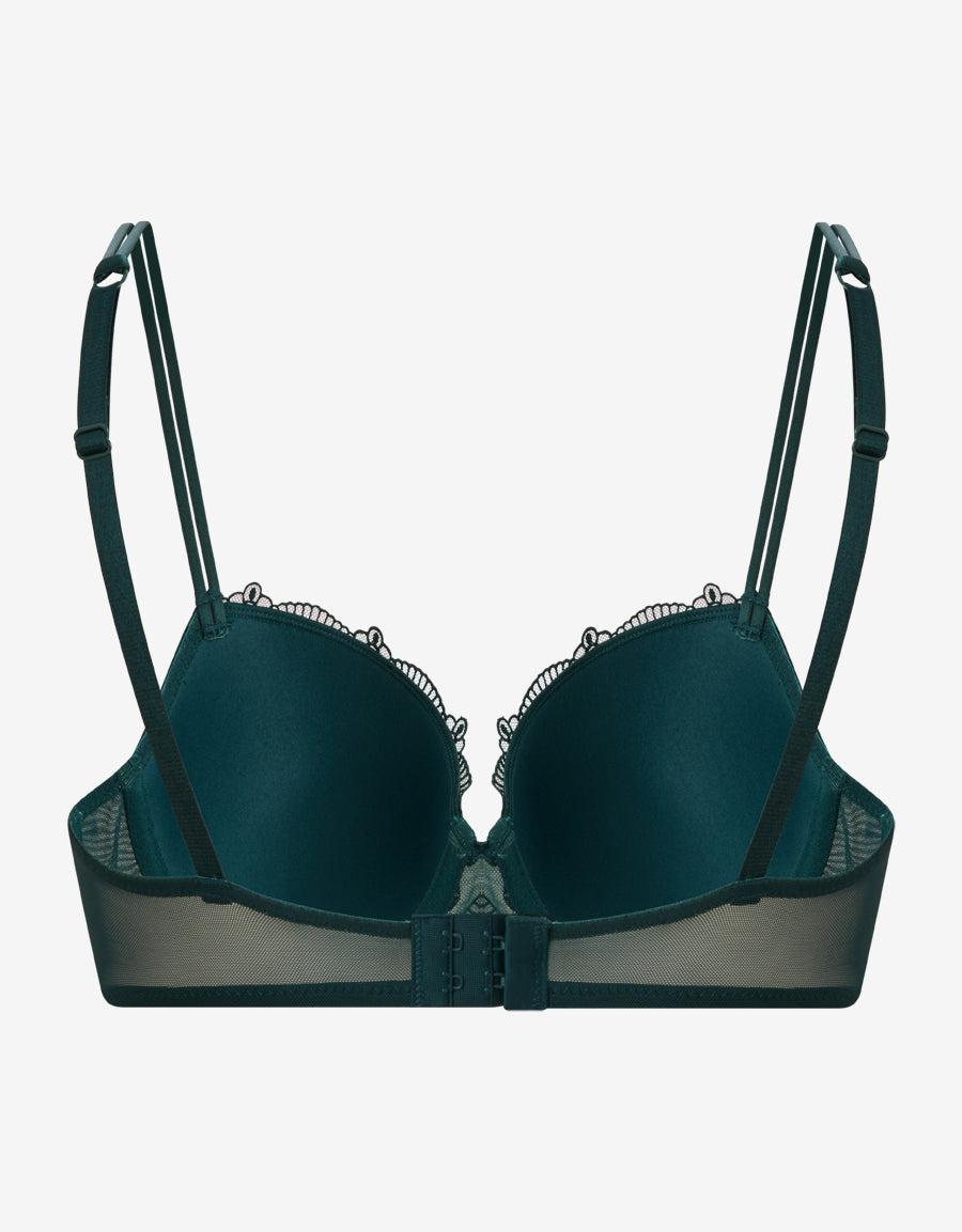 Satin And Embroidery Balconette Bra