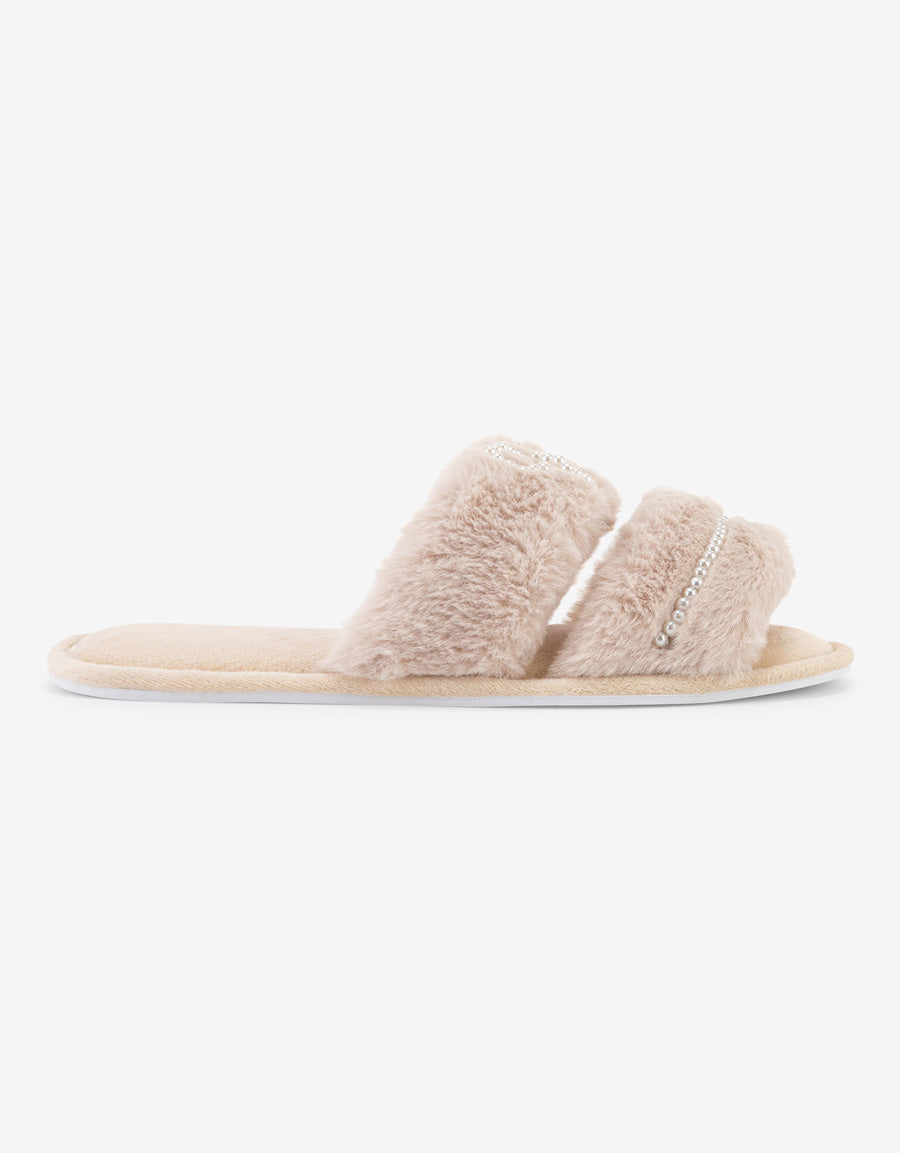 Faux Fur Close Toe Slipper