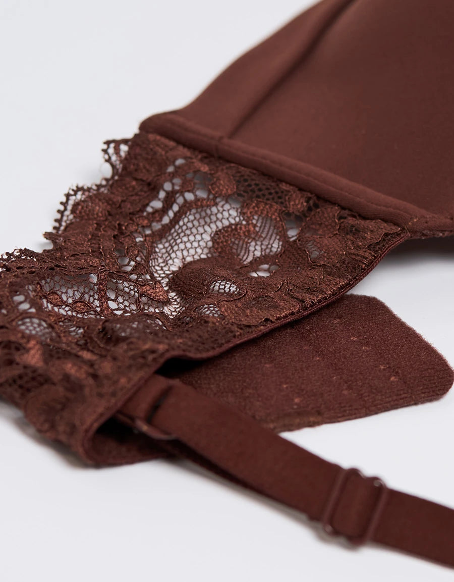 Lace-Trim Plunge Bra