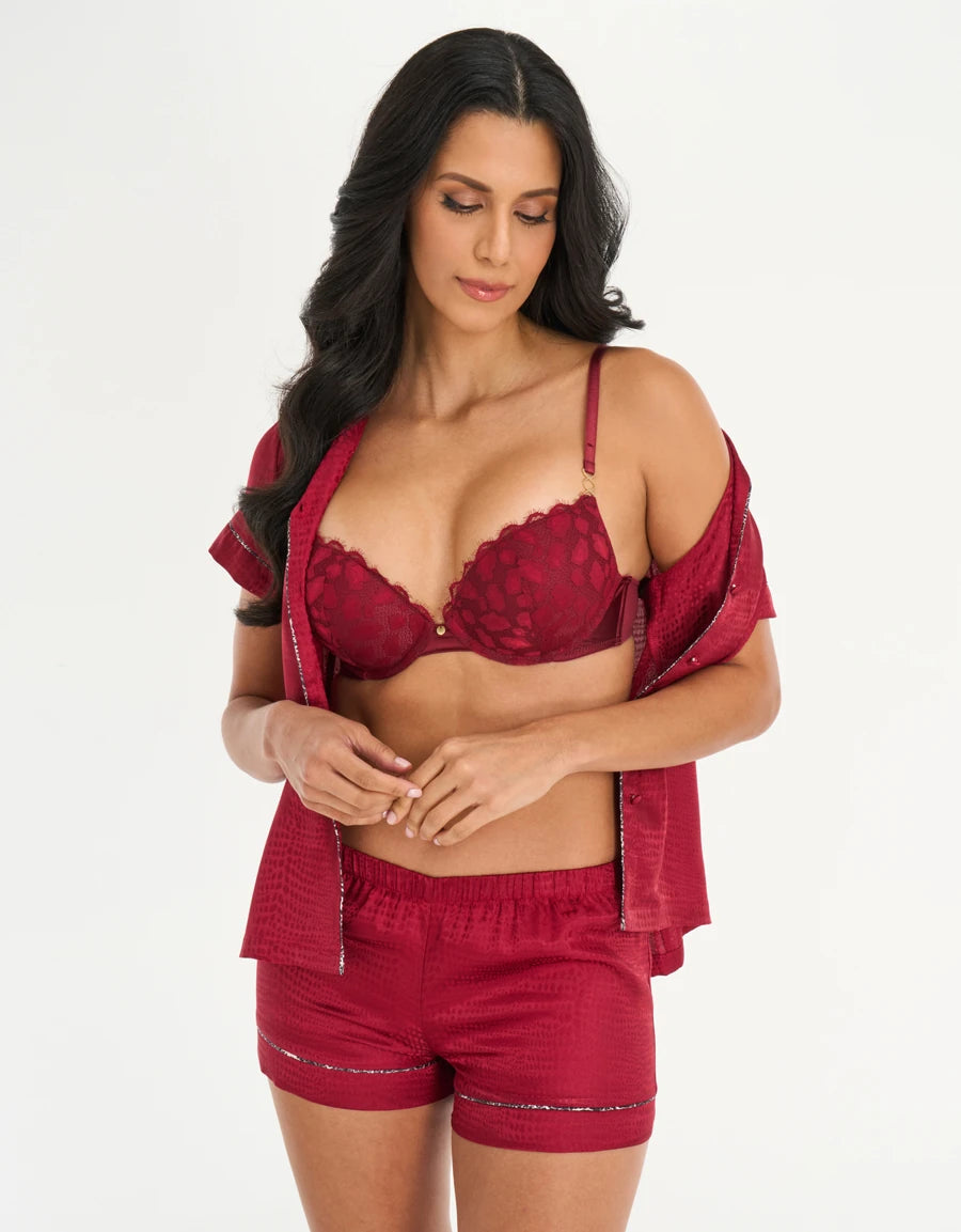 Jacquard Satin Short Pajama Set