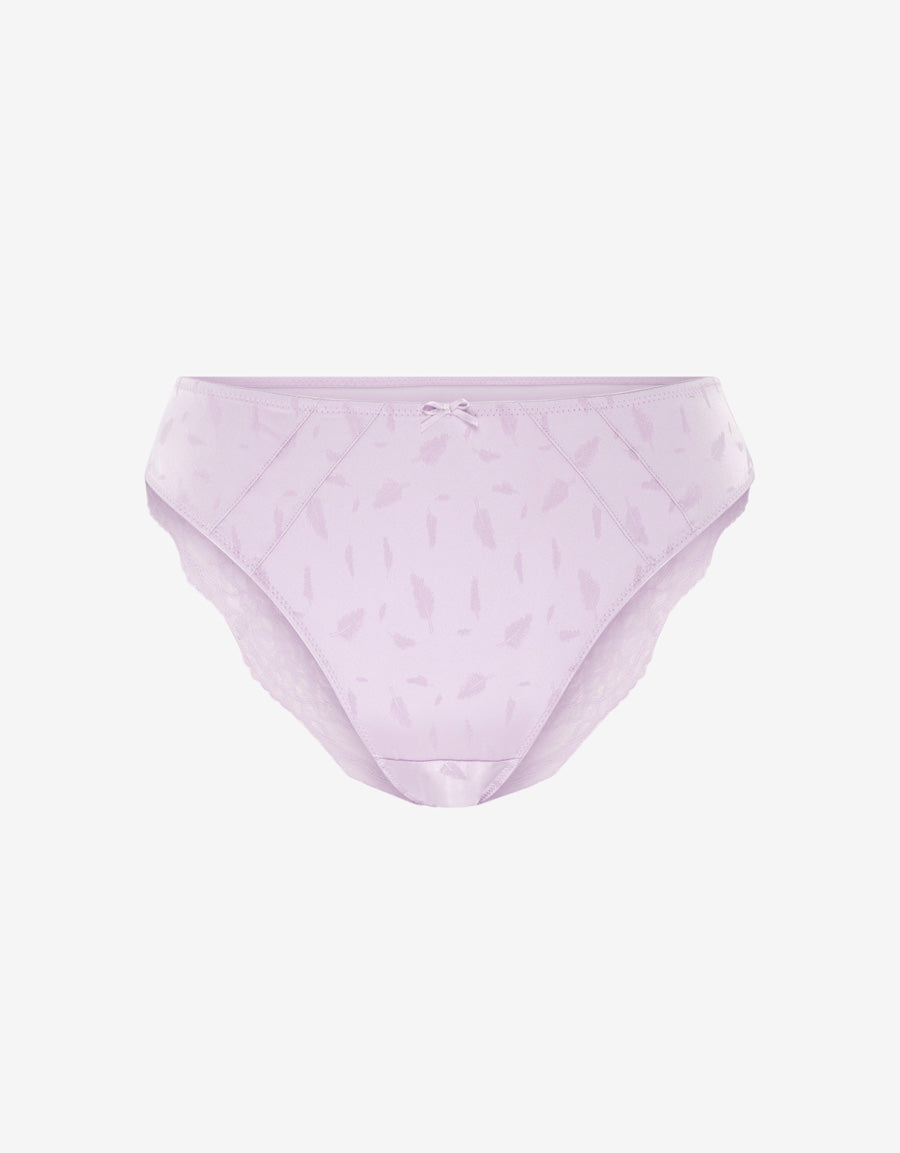 Lace-Trim Satin Bikini Panty