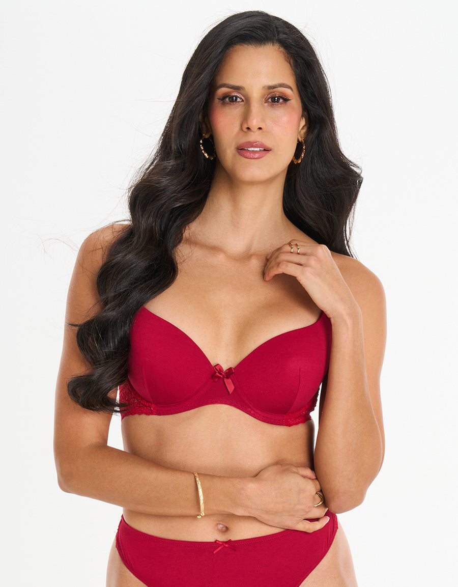 Cotton Plunge Bra