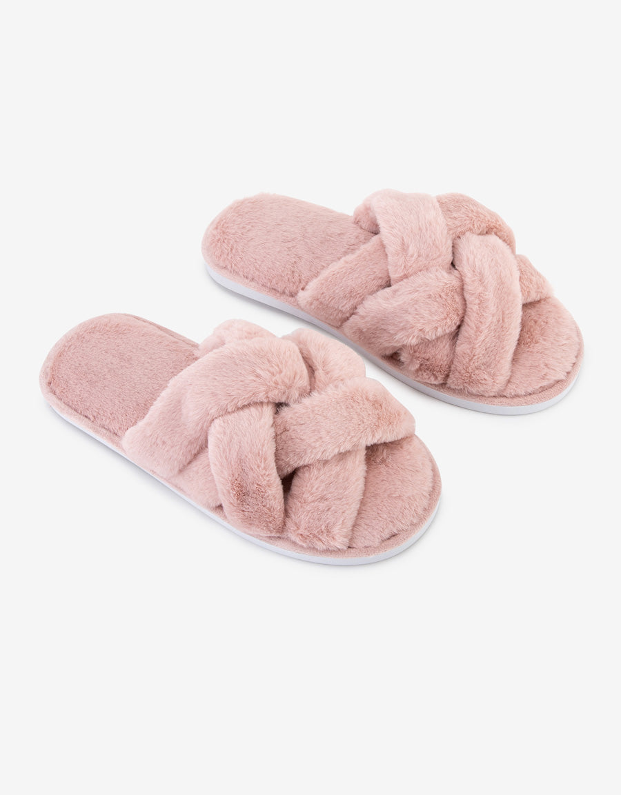 Faux Fur Close Toe Slipper