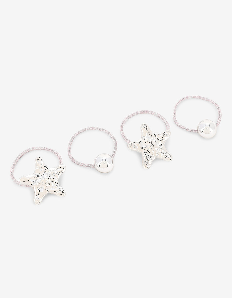 Silver Hair Ties