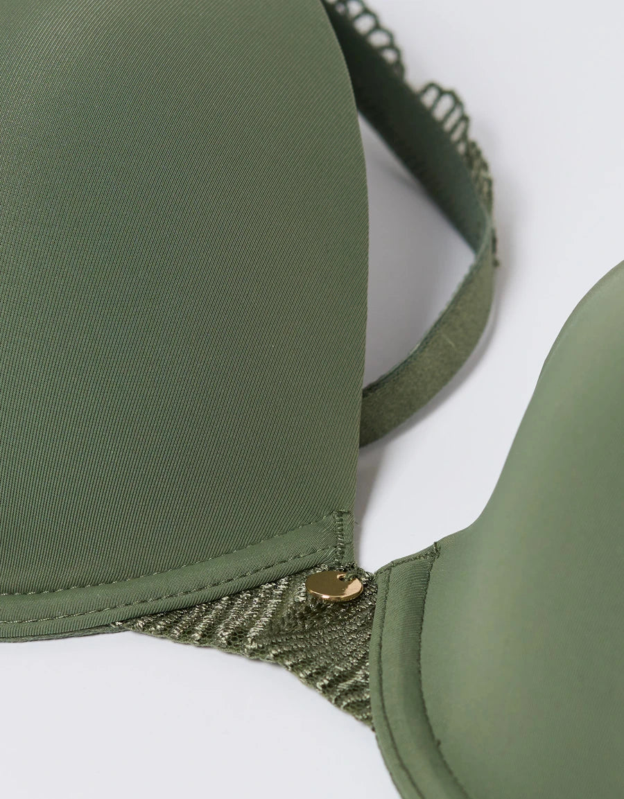 Embroidered Padded Plunge Bra