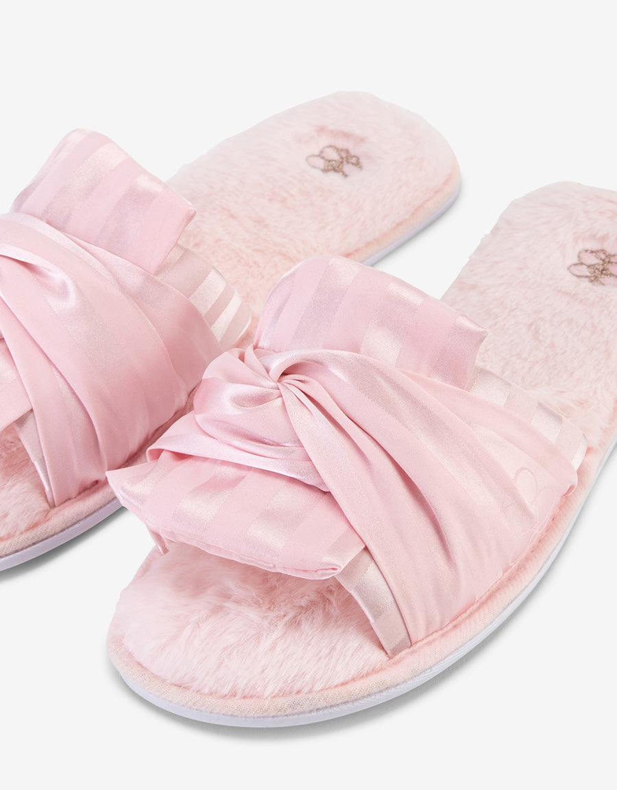 Signature Satin Open Toe Slipper