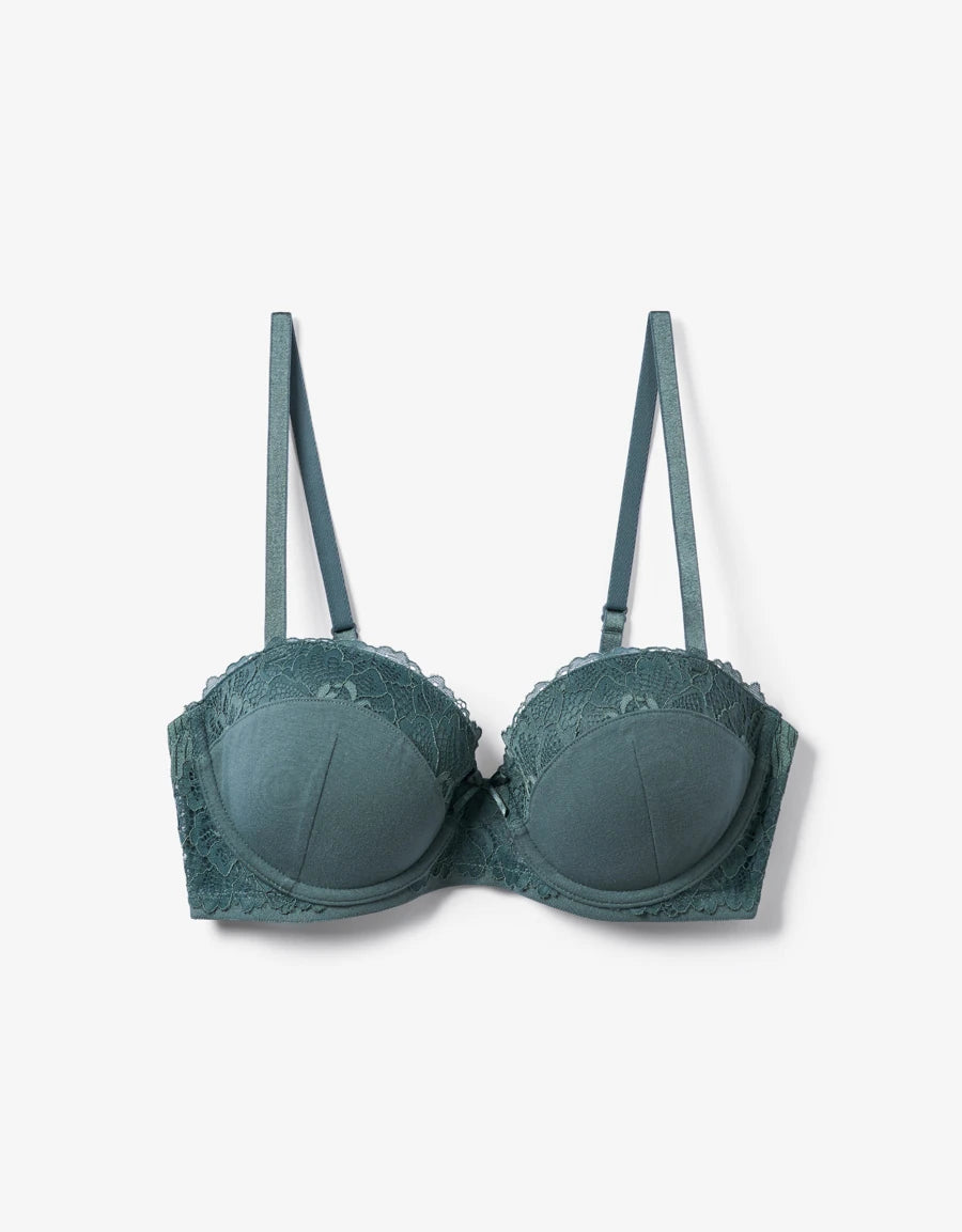 Lace Cotton Balconette Bra