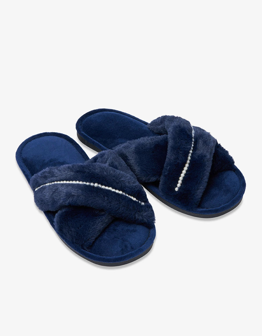 Pearl Detail Open-Toe Slipper
