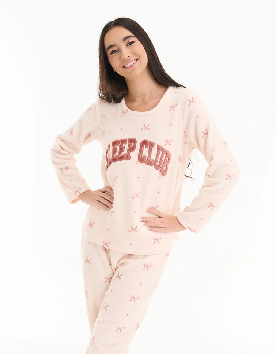 Sleep Club Fleece Pajama Set