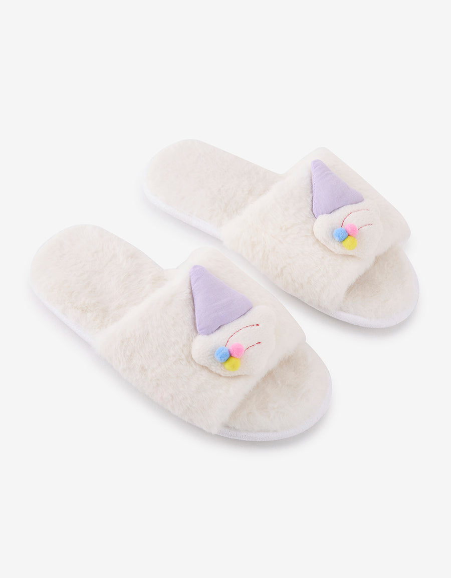 Slipper Open Toe Slippers in White