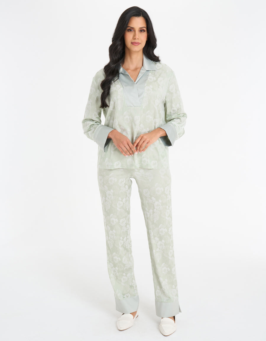Jacquard Satin Pajama Set
