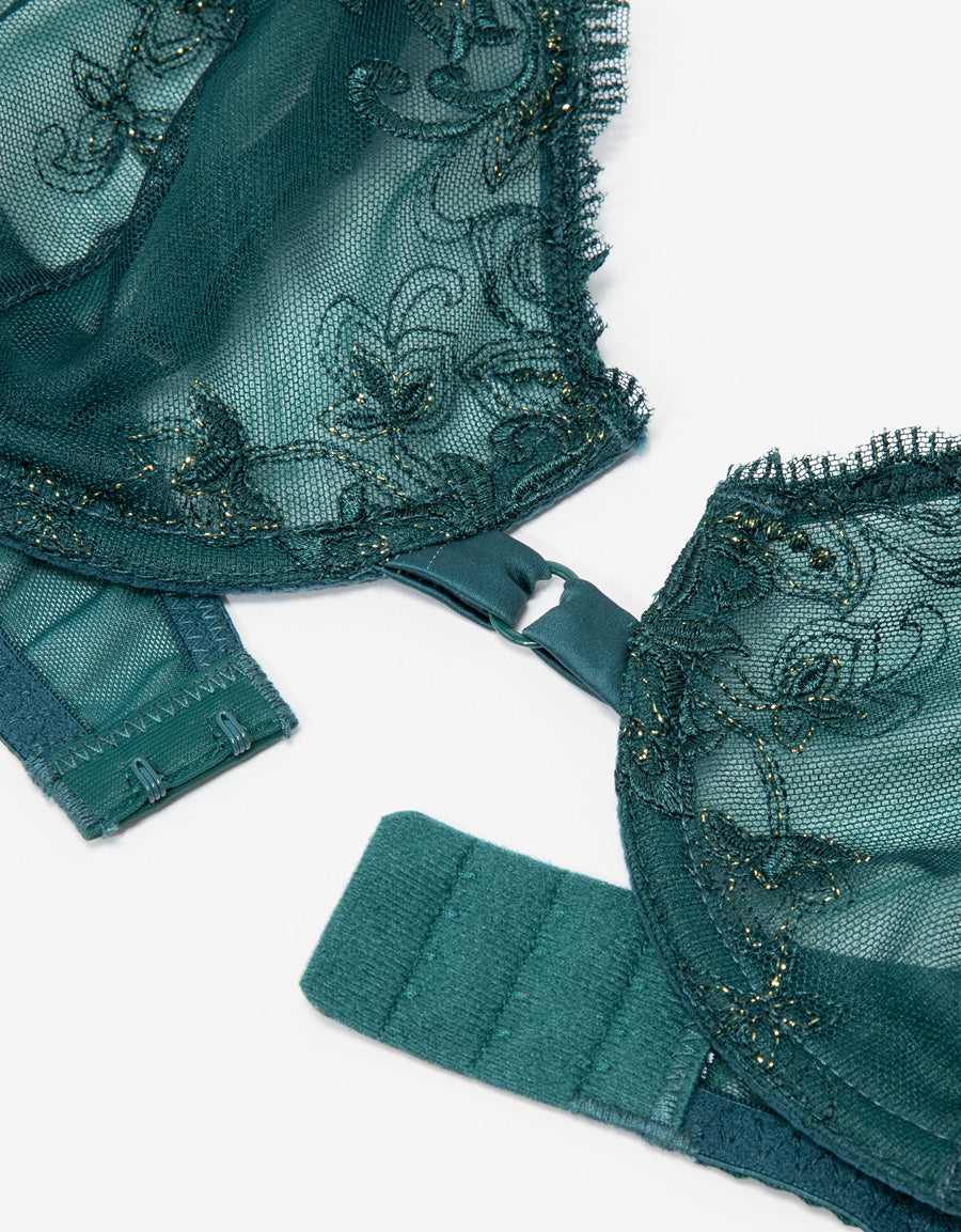 Embroidered Non Padded Plunge Bra