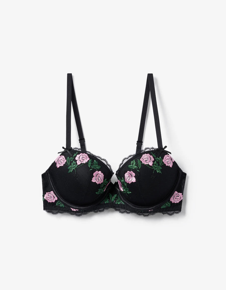 Embroidered Balconette Bra