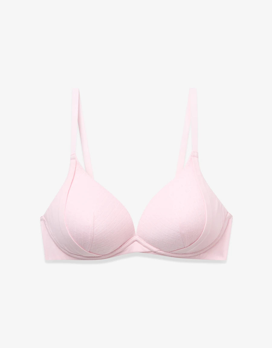 Pointelle Cotton Plunge Bra