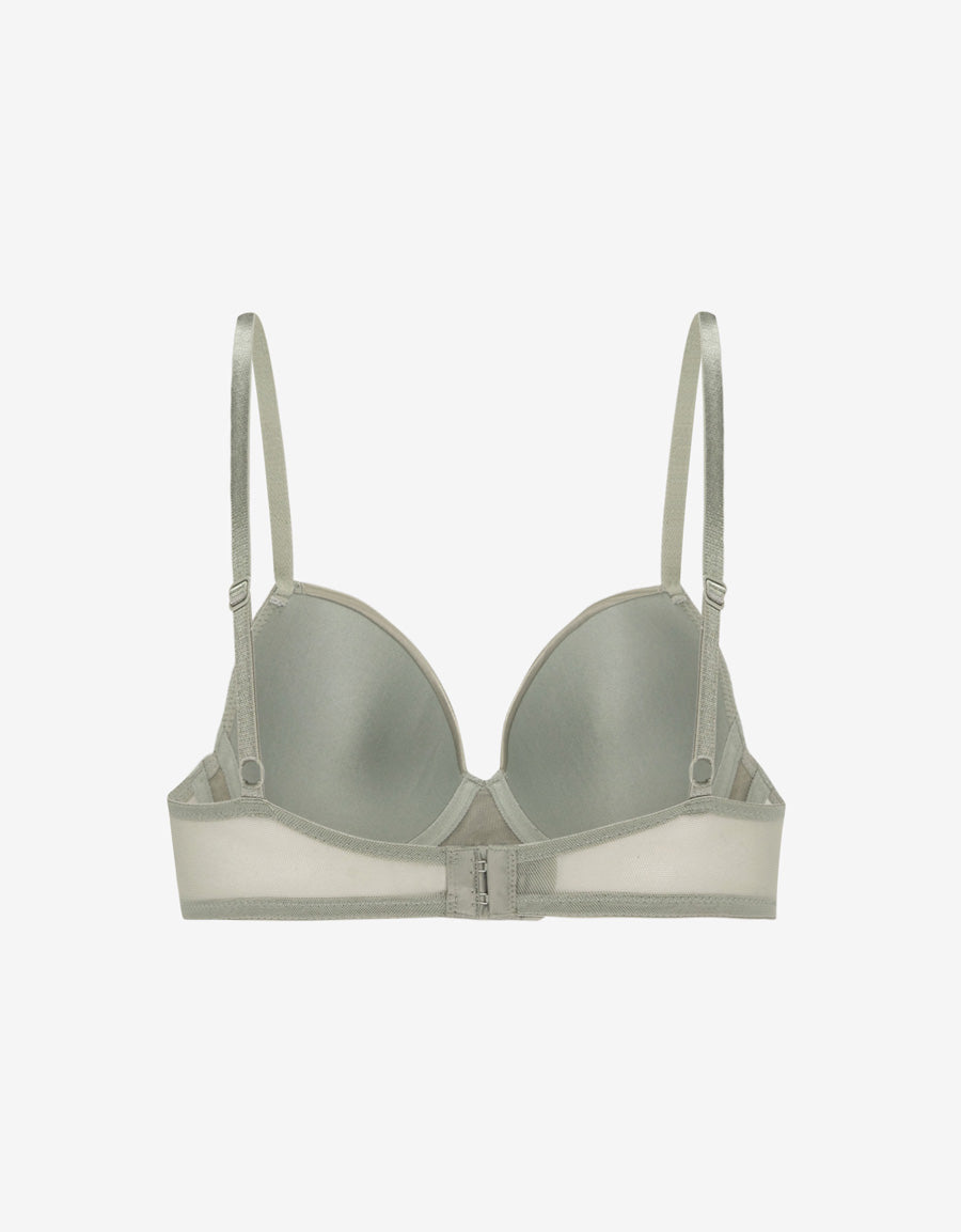 Sparkle Lace-Trim Satin Balconette Bra