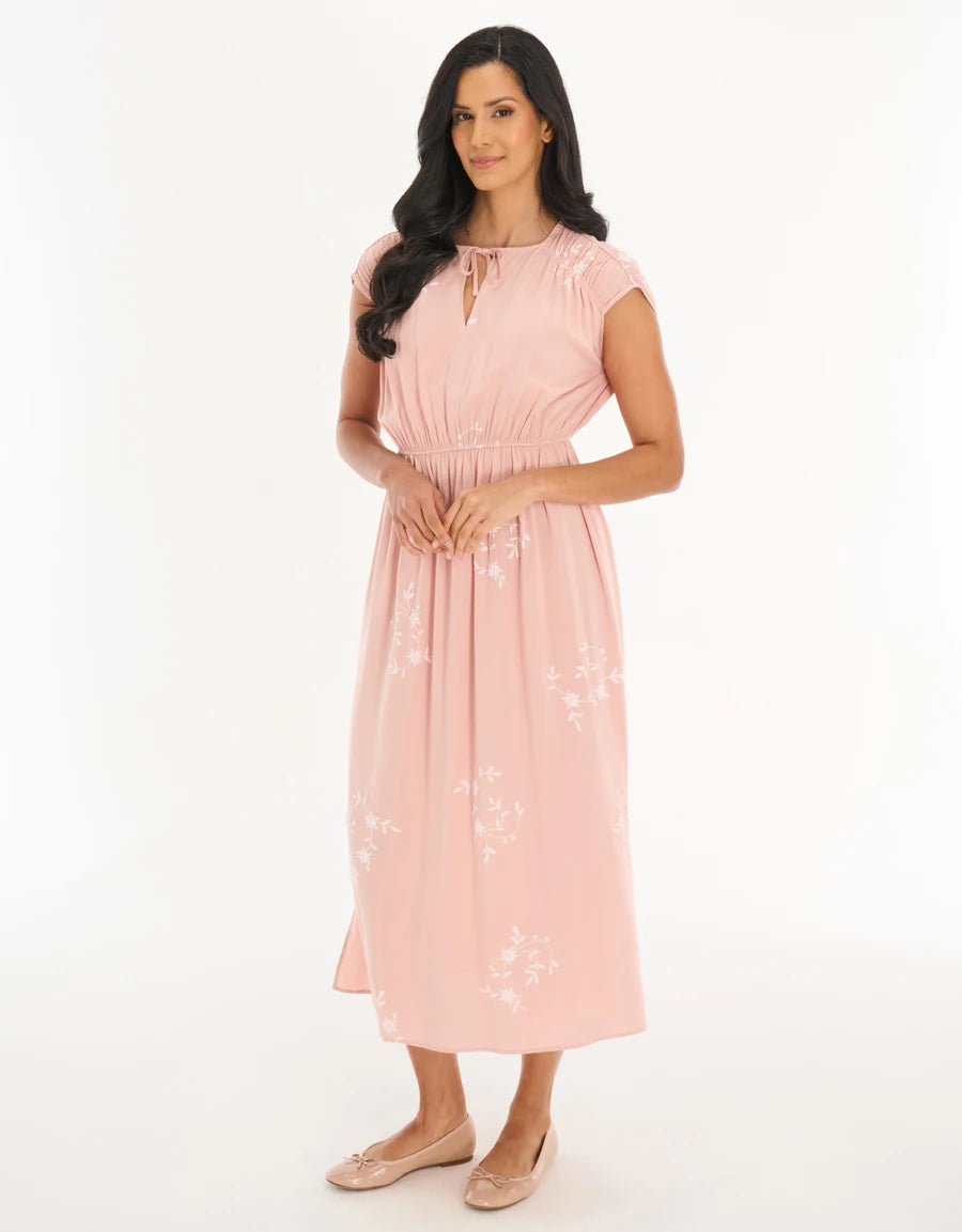Floral Embroidered House Dress