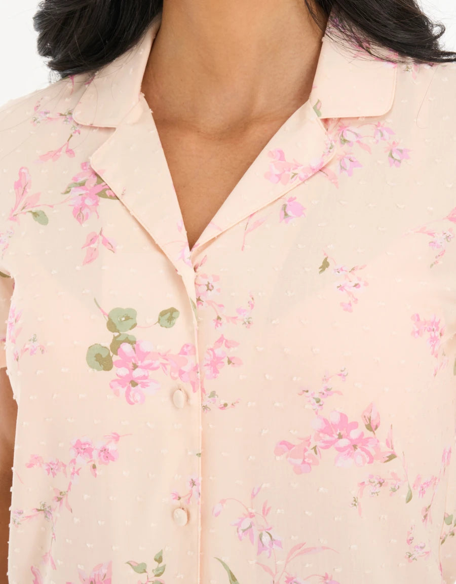 Floral Print Capri Pajama Set