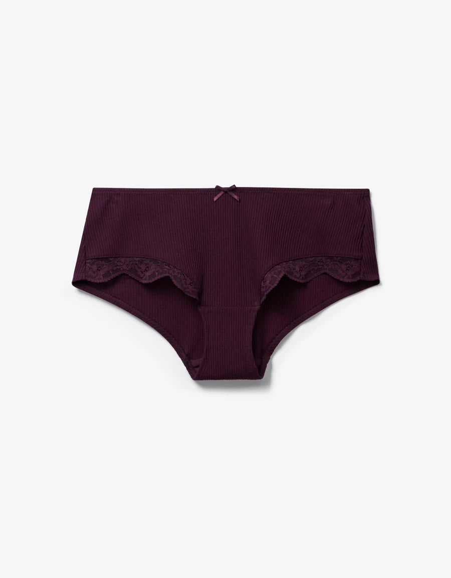 Lace-Trim Cotton Hipster Panty