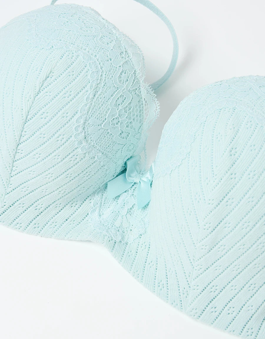 Pointelle Cotton Balconette Bra