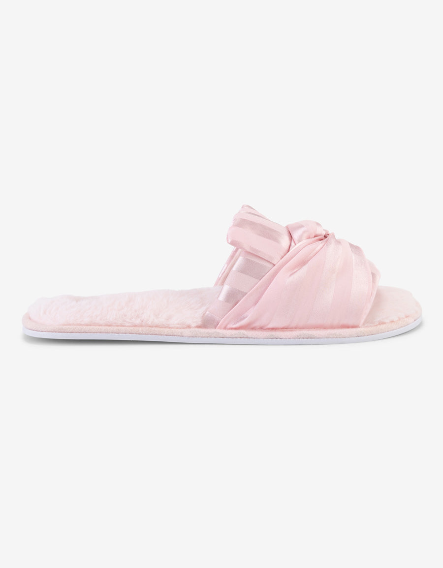 Signature Satin Open Toe Slipper