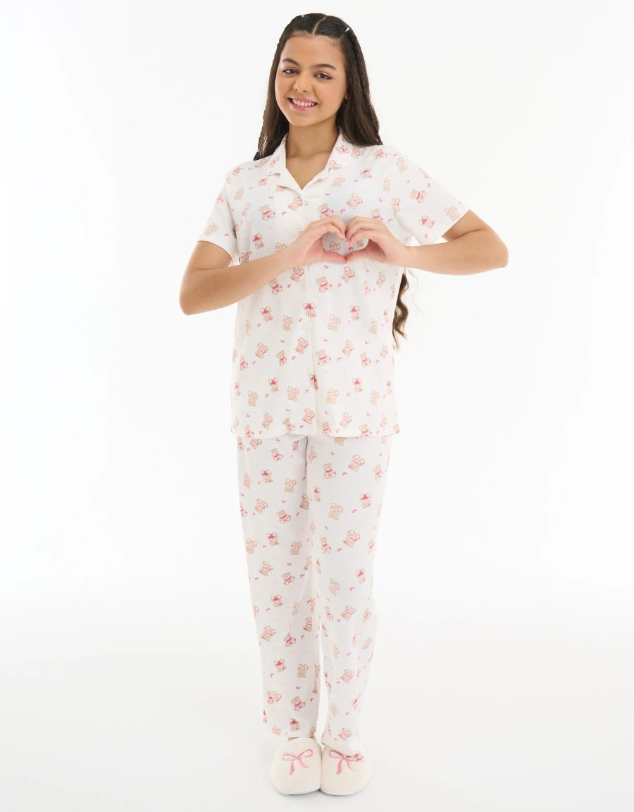 Bear Print Pajama Set
